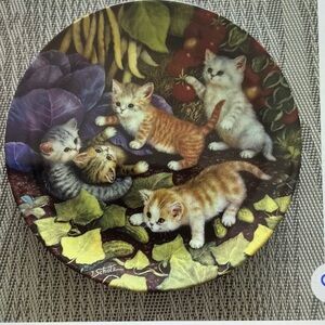 Cat Plate - Kahla German Juergen Scholz Cat “Spielplatz Gemiisebeet” Plate
